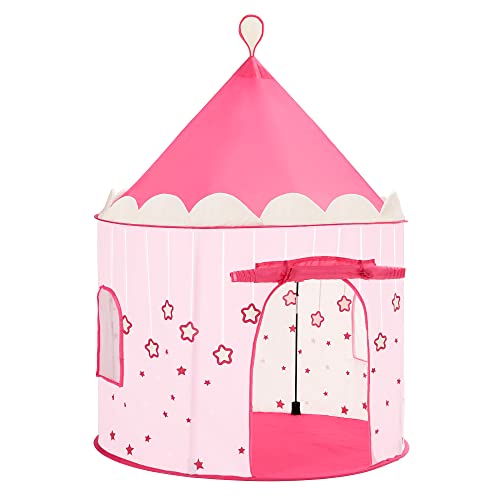 SONGMICS Spielzelt, Prinzessinnenschloss für Mädchen, Kleinkinder, Spielhaus für innen und außen, Pop-UP Indianerzelt Tipi mit Tragetasche, Geschenk für Kinder, pink LPT01PK SONGMICS Spielzelt, Prinzessinnenschloss für Mädchen, Kleinkinder, Spielhaus für innen und außen, Pop-UP Indianerzelt Tipi mit Tragetasche, Geschenk für Kinder, pink LPT01PK von SONGMICS