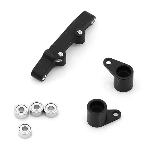 1 Set Aluminium Legierung 7075 Lenkung Set for LO-SI 1/24 for Micro-B 2WD Buggy RTR-LOS00007(Zwart) von SONHWNGE