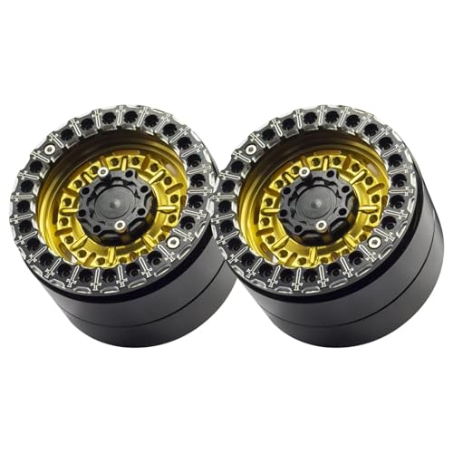 2 Stück RC Aluminium 2.2 Beadlock-Räder, Felgen, Gewicht ca. 160 g/Stück, passend for RC Mud Truck Rock Crawler Trx4 Scx10 Capra Gen8 Upgrades von SONHWNGE