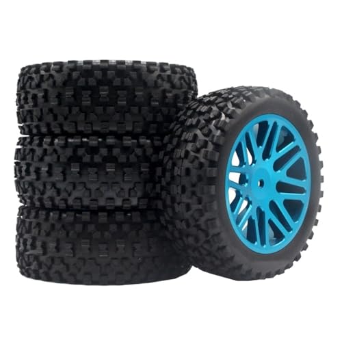 4 STÜCKE 85 MM Zugreifen for Autos, Gummireifen, Metall-Aluminiumlegierungsräder, sechseckig, 12 MM, for NA-nda, for HPI, for HSP 94118 94177(Blauw) von SONHWNGE