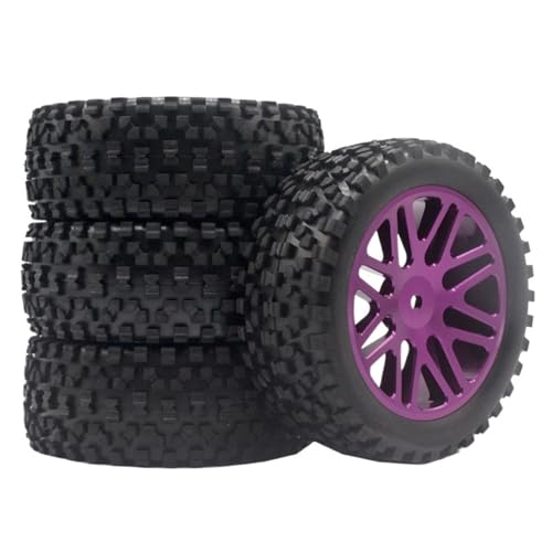 4 STÜCKE 85 MM Zugreifen for Autos, Gummireifen, Metall-Aluminiumlegierungsräder, sechseckig, 12 MM, for NA-nda, for HPI, for HSP 94118 94177(Purple) von SONHWNGE