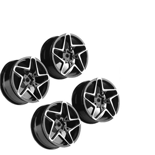 4 Stücke 1/10 On-Road Drift Car 52 MM Aluminiumlegierung Metall Radnabe 1,9 Zoll Kletterautofelge for HSP for Tam-iya for HPI Teile(Zwart) von SONHWNGE