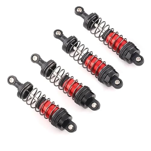 4 stücke 75mm 81mm Metall Stoßdämpfer Dämpfer for MJX 16207 16208 for SCY 16101 16102 for Wltoys 144001 124019 for HBX 16889 RC Auto(Rood) von SONHWNGE