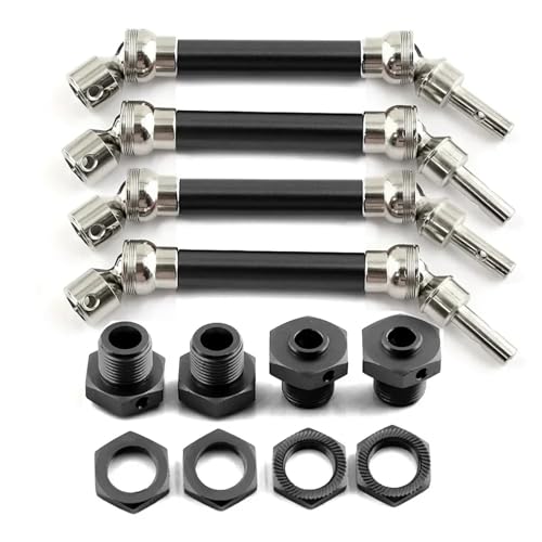 4 stücke Metall Vordere und Hintere Antriebswelle CVD mit Rad Hex for 1/8 for ARR-ma for Typhon 4x4 3s Blx 1/8 for Typhon 550 for Mega 4x4(Zwart) von SONHWNGE