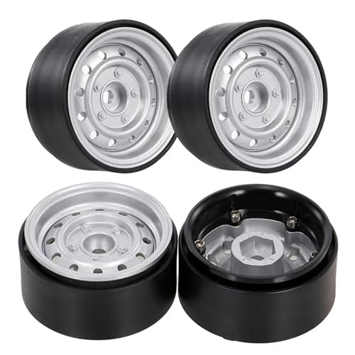 4Pcs 1.9 "Beadlock 12-Löcher Felgen Hub for 1/10 RC Crawler Auto for Axial SCX10 90046 D90 for Trxs TRX-4(Silver) von SONHWNGE