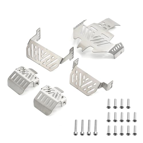 5/7 STÜCKE TRX4 Edelstahl-Chassis-Panzerungs-Unterfahrschutzplatte, Rutschschutz for 1/10 RC Crawler TRX-4 RC-Auto-Upgrade-Teile(5PCS) von SONHWNGE