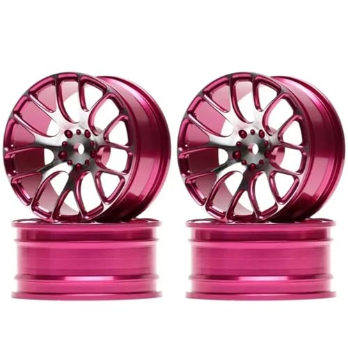 Aluminiumlegierung Metallfelgennabe Verbesserte Reparaturteile for 1:10 for Tam-iya Tt-01 Tt-02 Xv-01 for Hsp for Hpi Rc-Autorad(Rood) von SONHWNGE