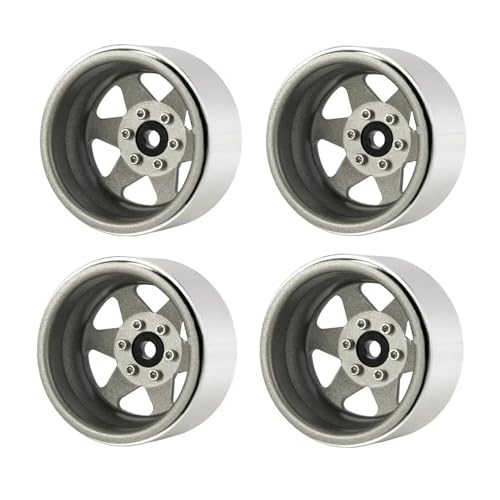 Metall 1,9 "Beadlock Felge Deep Dish Hub for 1/10 RC Crawler Auto TRX4 for Axial SCX10 90046 UTB18(Light Grey) von SONHWNGE