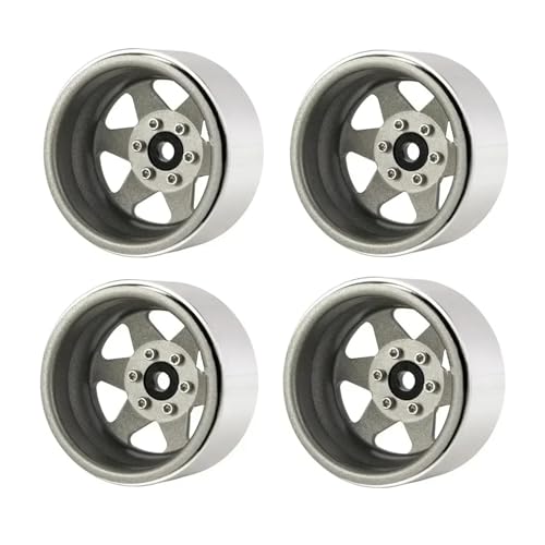 Metall 1,9 "Beadlock Felge Deep Dish Hub for 1/10 RC Crawler Auto TRX4 for Axial SCX10 90046 UTB18(Light Grey) von SONHWNGE