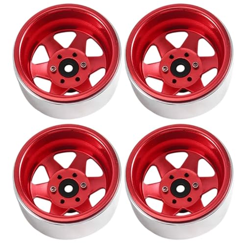 Metall 1,9 "Beadlock Felge Deep Dish Hub for 1/10 RC Crawler Auto TRX4 for Axial SCX10 90046 UTB18(Rood) von SONHWNGE