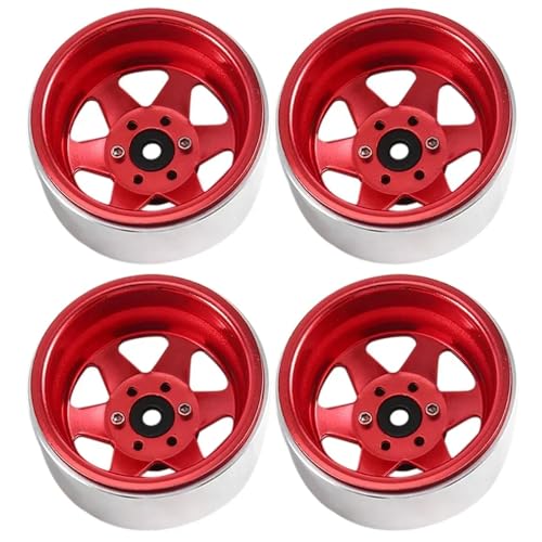 Metall 1,9 "Beadlock Felge Deep Dish Hub for 1/10 RC Crawler Auto TRX4 for Axial SCX10 90046 UTB18(Rood) von SONHWNGE