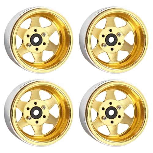 Metall 1,9 "Beadlock Felge Deep Dish Hub for 1/10 RC Crawler Auto TRX4 for Axial SCX10 90046 UTB18(Yellow) von SONHWNGE