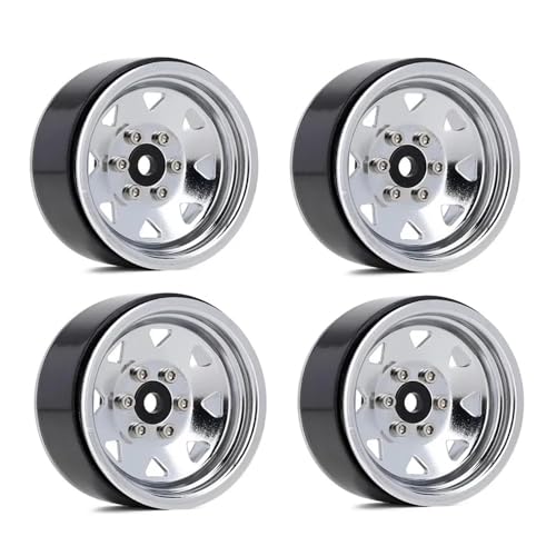 Metall 1,9 "Beadlock-Felgen 3 Stil for 1:10 RC Crawler Auto for Axial SCX10 90046 TRX4 Redcat GEN8(Silver) von SONHWNGE