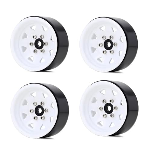 Metall 1,9 "Beadlock-Felgen 3 Stil for 1:10 RC Crawler Auto for Axial SCX10 90046 TRX4 Redcat GEN8(White) von SONHWNGE