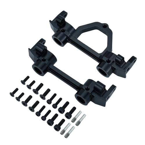 Metall Aluminium Vorderen Und Hinteren Stoßfänger Montage Querträger Halterung for Axial SCX10II 90046 90047 RC4WD 1/10 Rc Auto Teile(Black 1set) von SONHWNGE