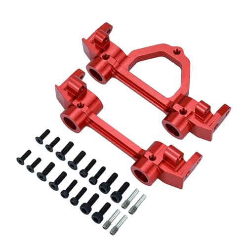 Metall Aluminium Vorderen Und Hinteren Stoßfänger Montage Querträger Halterung for Axial SCX10II 90046 90047 RC4WD 1/10 Rc Auto Teile(Red 1set) von SONHWNGE