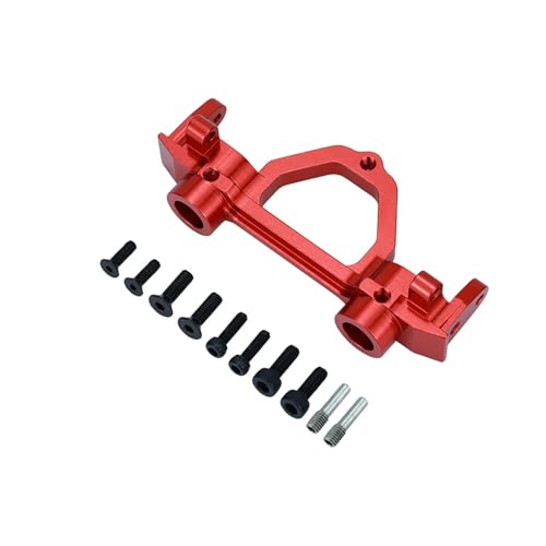 Metall Aluminium Vorderen Und Hinteren Stoßfänger Montage Querträger Halterung for Axial SCX10II 90046 90047 RC4WD 1/10 Rc Auto Teile(Red Rear) von SONHWNGE