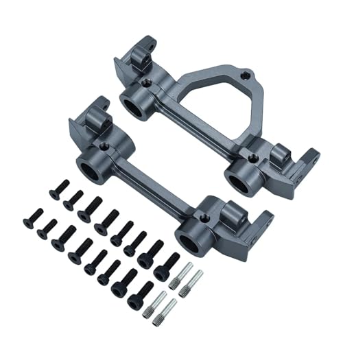 Metall Aluminium Vorderen Und Hinteren Stoßfänger Montage Querträger Halterung for Axial SCX10II 90046 90047 RC4WD 1/10 Rc Auto Teile(Titanium 1set) von SONHWNGE