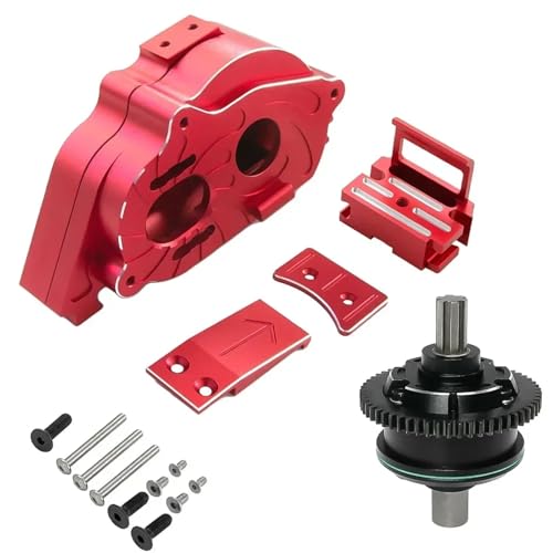 Metall-Center-Getriebe-Differential-Set for ARR-ma 1/10 for Kraton for Outcast 4S V2 BLX 1/8 for Mojave 4S BLX Upgrade(Rood) von SONHWNGE