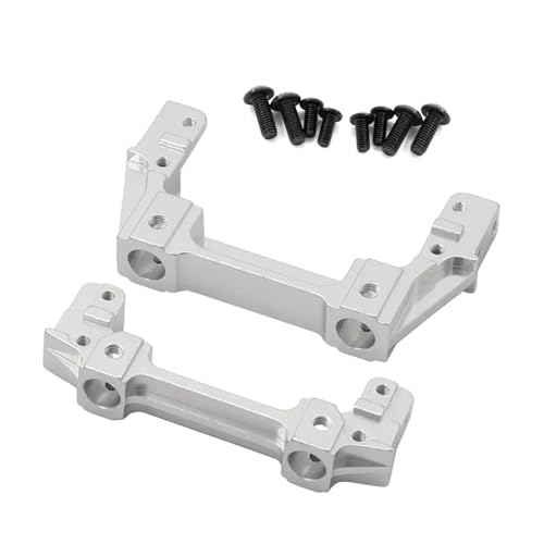 Metall Front Rail Stoßstange zu Montieren Servo Halterung for SCX10 II 90046 1/10 RC Crawler for Axial 90047 Upgrade Teile(Silver) von SONHWNGE