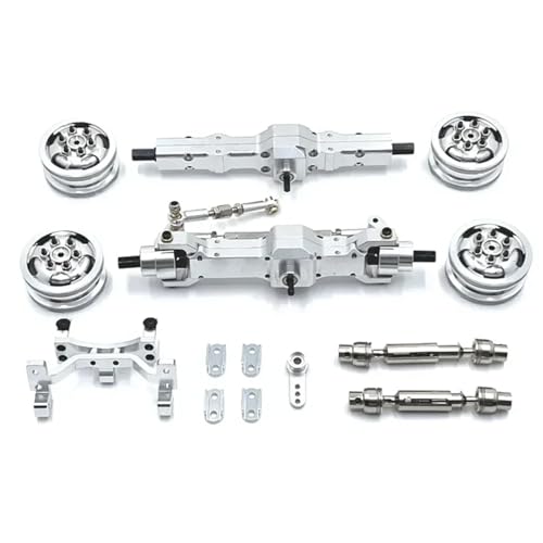 Metall-Upgrade, Achse, Servohalterung, Radnabe, Antriebswelle, for WPL 1/10 C74 RC-Autoteile(Silver) von SONHWNGE