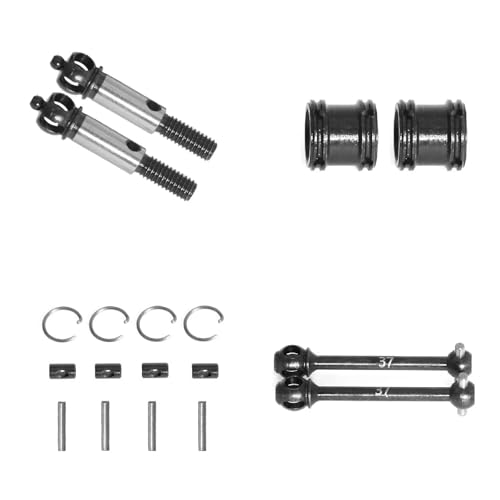 Metallantriebswelle CVD-Antriebswelle 37 mm 39 mm 42 mm Dogbone-Set for Tam-iya TT02 XV01 XV02 RC-Auto-Upgrade-Teile Zubehör(37mm Set) von SONHWNGE