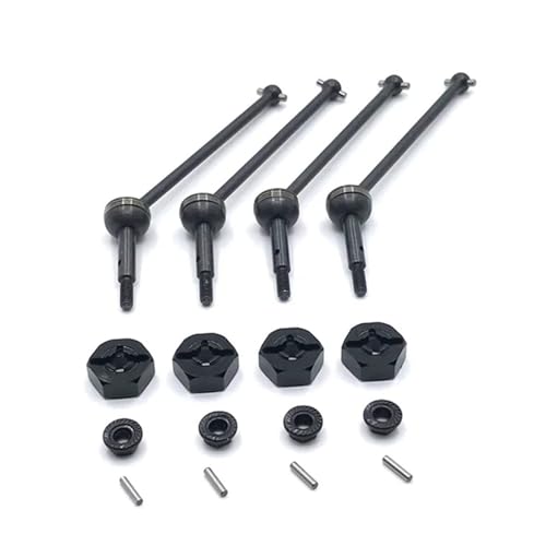 Metallantriebswelle und 12-mm-Radsechskantadapter for Wltoys 144001 144010 124007 124019 124018 RC-Auto-Upgrade-Teile, Schwarz von SONHWNGE
