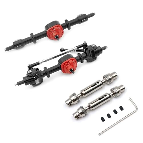 Metallgetriebe Vorder- und Hinterachsensatz mit Antriebswelle, geeignet for 1/12 ferngesteuertes Auto for MN D90 D91 D96 99S FJ45 Upgrade-Teile(Black A) von SONHWNGE