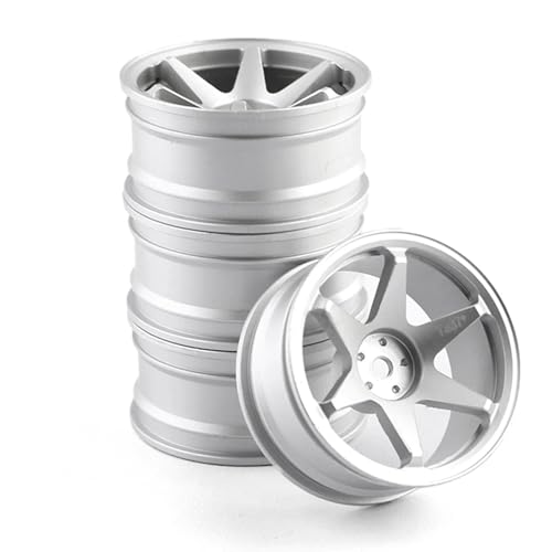 On-Road-Drift-Auto, Aluminiumlegierung, Metallradnabe, Kletterauto-Felge for 1/10 for HSP for Tam-iya for Sakura D5 TT02 Drift-Hub(Silvery) von SONHWNGE