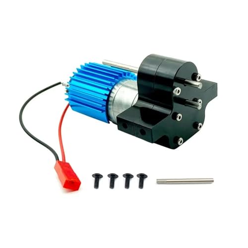 SONHWNGE 1Pcs Metall Getriebe 370 Motor Getriebe Box for MN 1:12 D90 D91/für WPL B14 B24 C14 C24 1:16 RC Auto Universal Upgrade Ersatzteile(Black-Blue) von SONHWNGE