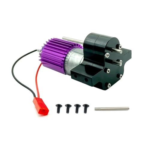 SONHWNGE 1Pcs Metall Getriebe 370 Motor Getriebe Box for MN 1:12 D90 D91/für WPL B14 B24 C14 C24 1:16 RC Auto Universal Upgrade Ersatzteile(Black-Purple) von SONHWNGE