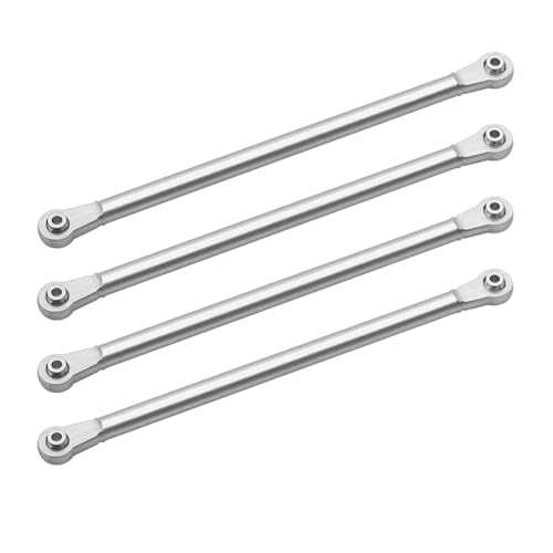 SONHWNGE 1Set Metall Oberen und Unteren Chassis Link Set for Losi for LMT 4WD Vollachse Monster Truck 1/8 RC Auto Upgrade Teile Zubehör(4pcs Upper Silver) von SONHWNGE