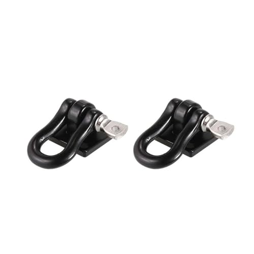 SONHWNGE 2 Pcs Metall Klettern Anhänger Hitch Haken Winde Schäkel for 1/10 Skala RC Crawler LKW D90 SCX10 Rot Schwarz Zubehör(Zwart) von SONHWNGE