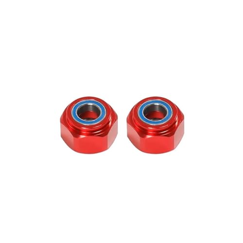 SONHWNGE 2 Stück Metall-Front-12-mm-Rad-Sechskant-Naben-Adapter for Tam-iya DT03 DT-03 1/10 RC Auto Upgrade Teile Zubehör(Rood) von SONHWNGE