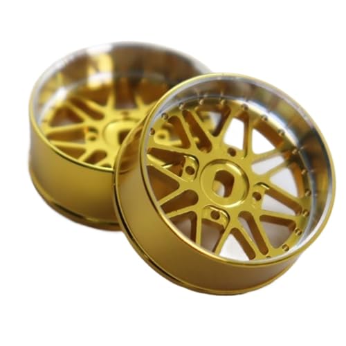 SONHWNGE 2Pcs 22mm Metall Radnabe for 1/28 1/24 RC Modell for Mosquito Auto for Mini-Q for Wltoys K989 284131 for TG Racing Upgrade Teile(2Pcs Gold Wide 1.5) von SONHWNGE