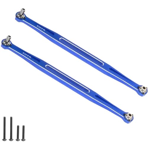 SONHWNGE 2Pcs RC Auto Upgrade Teile Zubehör Aluminium Legierung 7075 Front Steering Link Rod for 1/5 1/6 for TRAX-XAS XRT 8S X-Maxx 8S Widemaxx(Blauw) von SONHWNGE