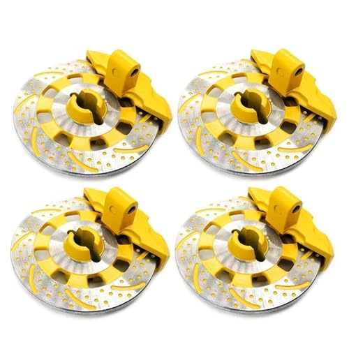 SONHWNGE 4 STÜCKE Mentale Bremsscheibe Antriebsnabe aus Aluminiumlegierung for 1/7 for Trax-xas for Unlimited for Desert Racer 8569 RC-Autozubehör(Yellow) von SONHWNGE