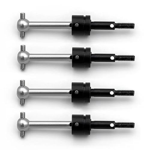 SONHWNGE 4 STÜCKE for Tam-iya TT-01 TT01 TT-02 TT02 TA04 Metall Universal Antriebswelle CVD 53792 1/10 RC Auto Upgrade Teile(Silver) von SONHWNGE