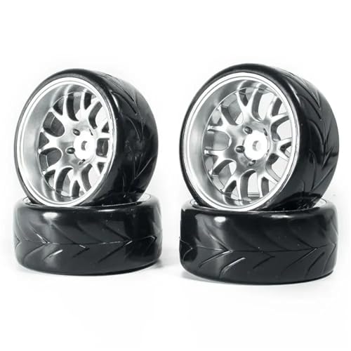 SONHWNGE 4 Stück 1/10 RC Drift Reifen Räder Nabe 12 mm Sechskant for 1:10 for HSP for Axial Scx10 Trx4 for Tam-iya for HPI RC Rally On Road RC Autoreifen(B) von SONHWNGE