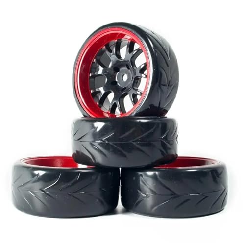 SONHWNGE 4 Stück 1/10 RC Drift Reifen Räder Nabe 12 mm Sechskant for 1:10 for HSP for Axial Scx10 Trx4 for Tam-iya for HPI RC Rally On Road RC Autoreifen(D) von SONHWNGE