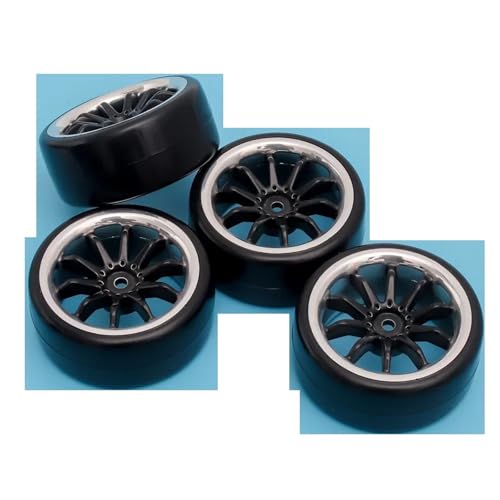 SONHWNGE 4 Stück 1/10 RC Drift Reifen Räder Nabe 12 mm Sechskant for 1:10 for HSP for Axial Scx10 Trx4 for Tam-iya for HPI RC Rally On Road RC Autoreifen(F) von SONHWNGE