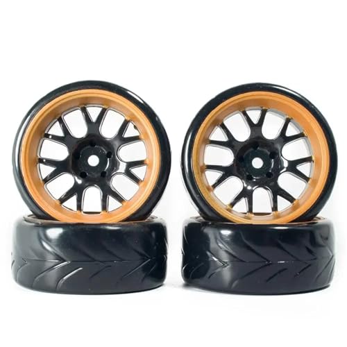 SONHWNGE 4 Stück 1/10 RC Drift Reifen Räder Nabe 12 mm Sechskant for 1:10 for HSP for Axial Scx10 Trx4 for Tam-iya for HPI RC Rally On Road RC Autoreifen(J) von SONHWNGE
