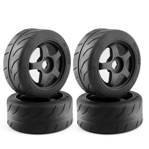 SONHWNGE 4 Stück 5-Speichen 100 x 42 mm Reifen 17 mm Radsechskant for ARR-ma 1/7 for Infraction for Limitless for Felony RC Car Upgrade-Teile(Zwart) von SONHWNGE