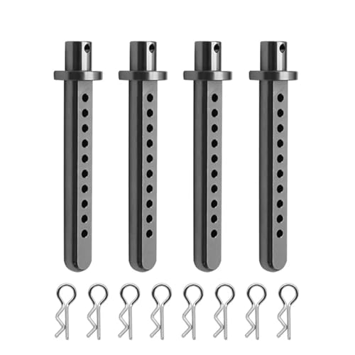 SONHWNGE 4 Stück Aluminium-Karosseriepfosten-Montage-Autoschale mit R-Klemmen-Befestigungspfosten for 1/10 RC-Raupenfahrzeug for Axial SCX10-Teilezubehör(Titanium) von SONHWNGE