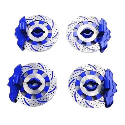 SONHWNGE 4 stück for Unbegrenzte Wüste Racer (UDR) Adapter Aluminium Rad Hex Hub Bremsscheibe + Sattel OP for 1/7 for Trax-xas(Blauw) von SONHWNGE