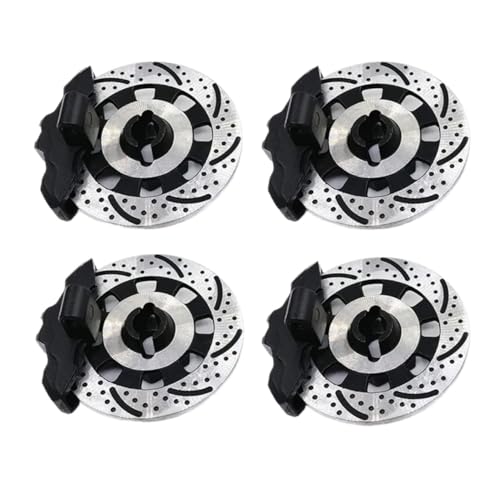 SONHWNGE 4 stück for Unbegrenzte Wüste Racer (UDR) Adapter Aluminium Rad Hex Hub Bremsscheibe + Sattel OP for 1/7 for Trax-xas(Zwart) von SONHWNGE