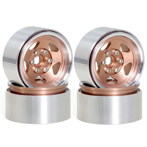 SONHWNGE 4 stücke 1,9 Zoll Aluminium Legierung Beadlock Felge Hub Anzug for 1:10 RC Crawler for Axial SCX10 SCX10 II TRX4 RC4WD D90(4pc Bronze) von SONHWNGE