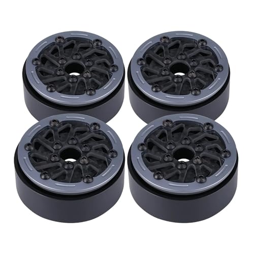 SONHWNGE 4 stücke 1,9 Zoll Carbon Fibre Felge mit Bremsscheiben for 1/10 RC Auto for Wraith SCX10 TRX4 Capra VS4-10 RC4WD KM2 LCG(C-Grey) von SONHWNGE