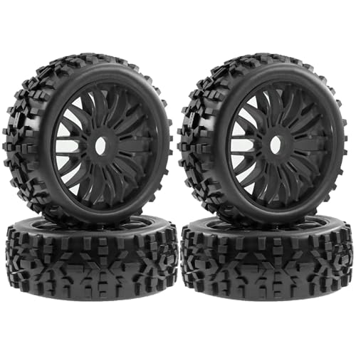 SONHWNGE 4 stücke 115mm 1/8 RC Off-Road Buggy Auto Rad Reifen Reifen 17mm Hex for ARR-MA for Typhon for Redcat for Losi RC Auto(Zwart) von SONHWNGE