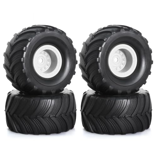 SONHWNGE 4 stücke 52mm 1,0 "Monster Truck Felge Reifen Set for 1/18 TRX4M 1/24 for FMS FCX24 for axial SCX24 AX24 RC Crawler Auto Upgrade Teile(White) von SONHWNGE